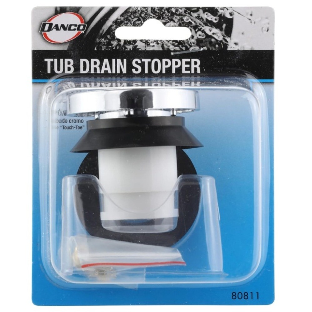 Danco Tub Drain Stopper Unisex 2x2.25 Chrome Touch-Toe NWT 80811